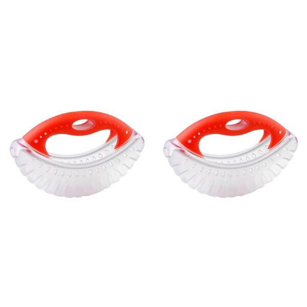2x Dexas Silicone 19cm Mezzaluna Chopper Herbs/Veggie Slicer Kitchen Utensil Red