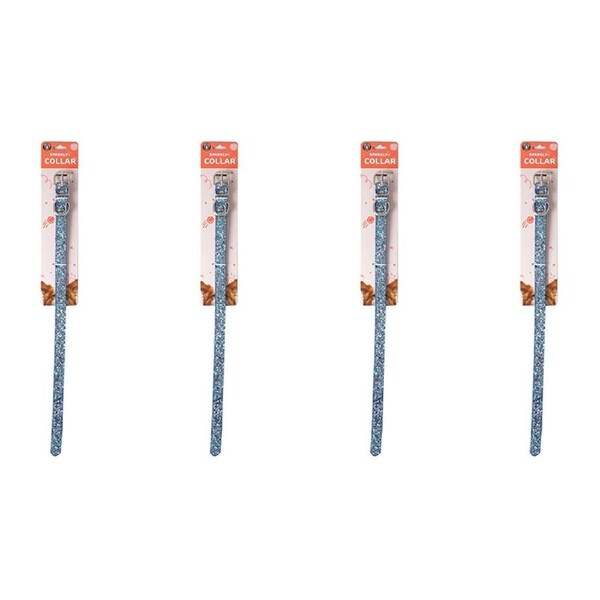 4x Dudley's World Of Pets Glitter Dog Stylish Identification Collar Assorted