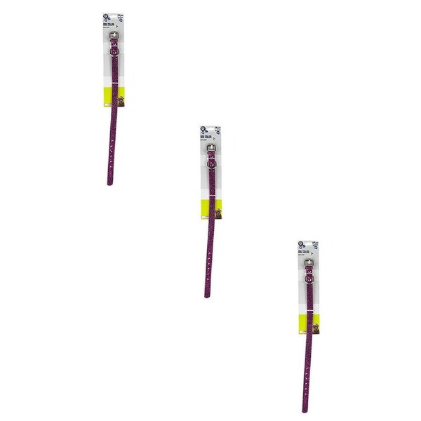 3x Dudley's World Of Pets Stylish Metallic Dog Pet Collar Small Assorted