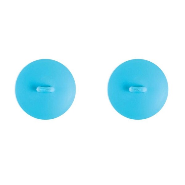 2x Dexas 20cm Suction Lid Kitchen Food Storage Bowl/Pot Cover Round Medium Blue