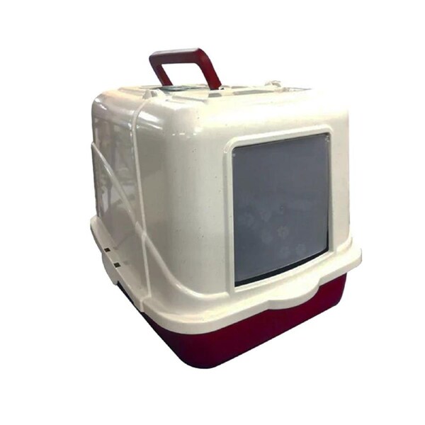 Front Open Hooded Portable Cat Toilet Litter Box Tray House With Handle Scoop