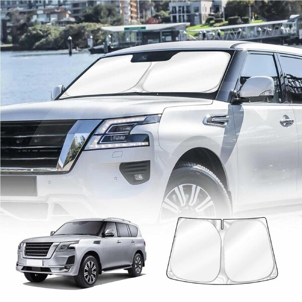 WindScreen Sun Shade for Nissan Patrol 2012-2024 Y62 Series Blocks UV Rays Foldable Custom Wind Screen Sun Visor Protector