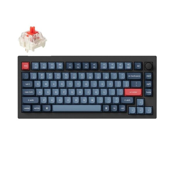 Keychron V1 Max Hot-Swappable RGB Backlit Keyboard (Black) (Gateron Red Switches)