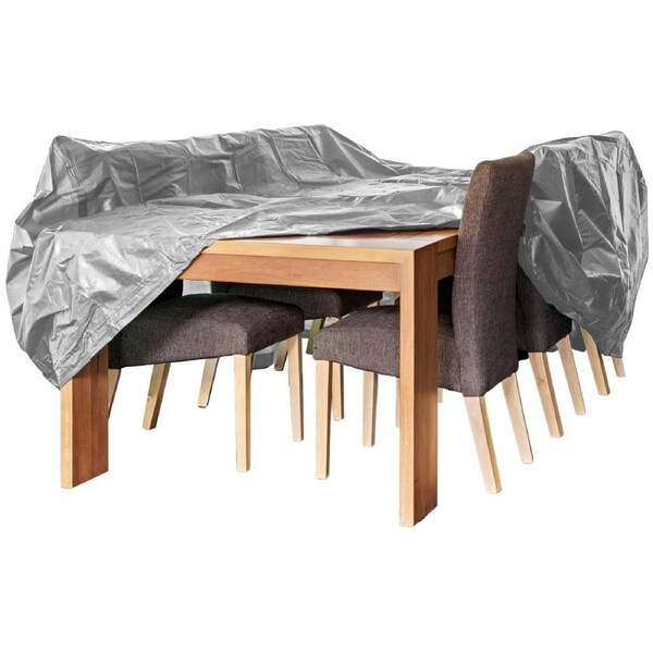 Worth Covering - Grey Outdoor 8-10-Seater Rectangular Table Cover - 300cm L x 160cm W x 90cm H