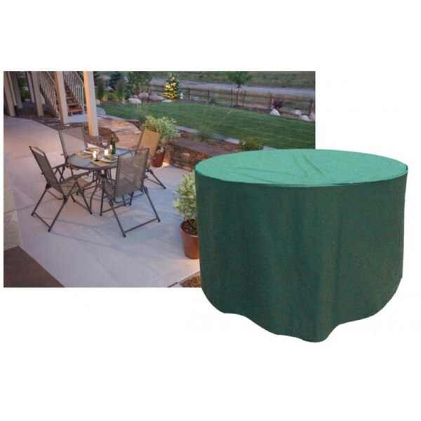 Worth Covering - Premium Outdoor 4-Seater Round Table Cover - DIA 110cm x 900cm H - Forest Green
