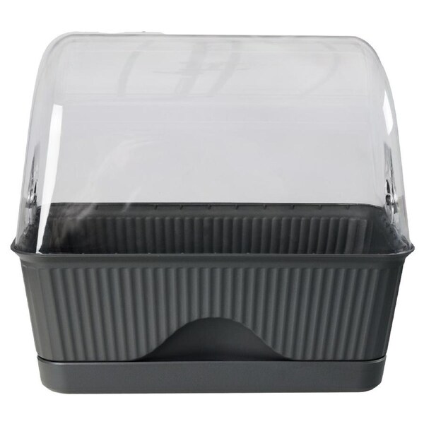 Backyard Farmer Lula Mini Outdoor Backyard Plant Propagation Greenhouse Grey