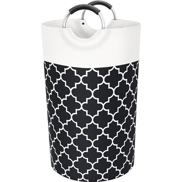 Large Laundry Basket Collapsible Tall With Handles Waterproof Travel Bathroom Essentials Storage For Dorm, Family (Black),82L