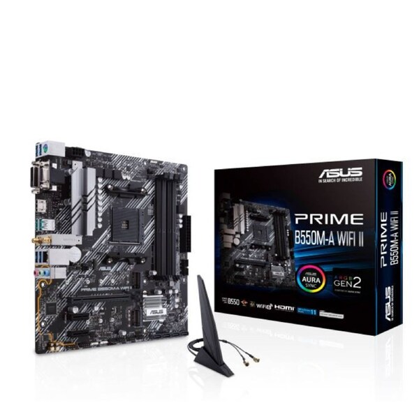 ASUS AMD B550M PRIME B550M-A WIFI II (Ryzen AM4) MicroATX Motherboard, Dual