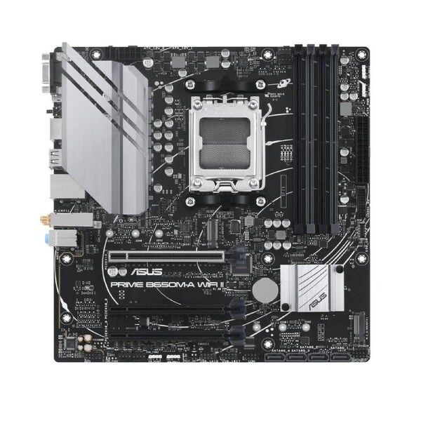 ASUS AMD B650M PRIME B650M-A WIFI II-CSM (AM5) Micro-ATX Motherboard 4x DDR5 192GB, 1x PCIe 4.0 x16 slot,2 x M.2 slots, 4 x SATA,Wi-Fi 6 1 x HDMI.1