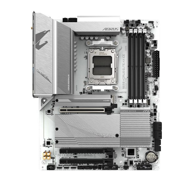 Gigabyte B650 AORUS ELITE AX ICE AMD B650 AM5 ATX Motherboard 4x DDR5~192GB,3x PCIe x16, 3x M.2, 4x SATA 6, 2x USB 3.2, 1x USB-C, 2x USB 2.0