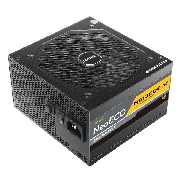 Antec NE 1300w 80+ Gold, Fully-Modular, ATX 3.0, PCI-E 5.0, 12CM FDB Fan, Japanese Caps, Compact ATX Silent Server Grade Power Supply, PSU, 10 wty