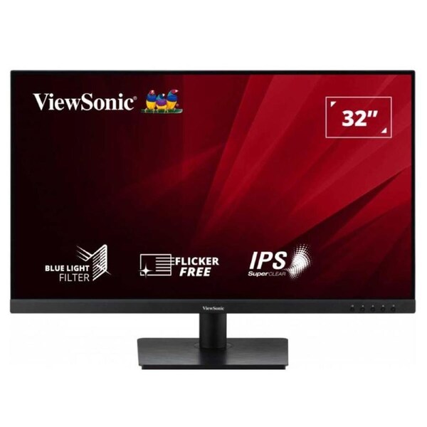 ViewSonic 32' VA3209U-2K 2K QHD, USB-C, SuperClear IPS, HDR10, Speakers, HDMI x 2, DP X 1, VESA 100x100 Borderless, Business and Office LowP Monitor