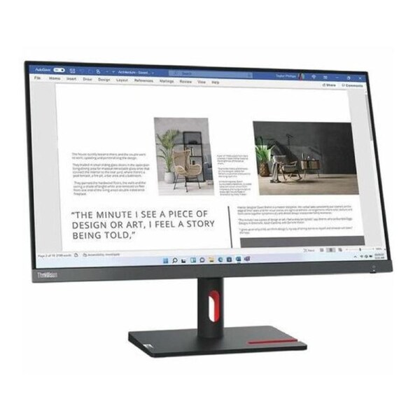 LENOVO ThinkVision S27i-30 27' FHD 100Hz FreeSync LED IPS Monitor 1920x1080 4ms 16:9 Tilt Adjustable VGA HDMI 3.5mm Out VESA 3yrs ~63DDKAR6AU