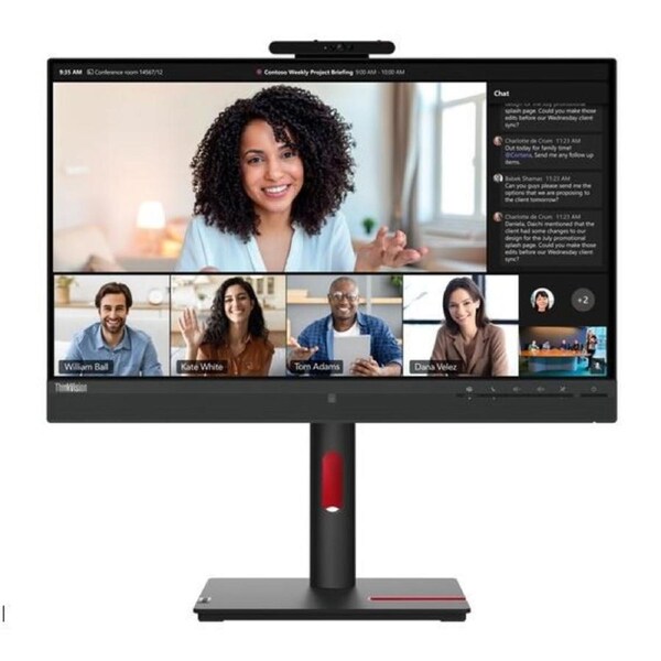 Lenovo ThinkVision T24mv 23.8'/24' FHD USB-C Docking IPS Monitor Height Adjust Tilt Swivel Pivot Webcam Daisy Chain DP HDMI LAN 4xUSB3.2 Hub Speakers