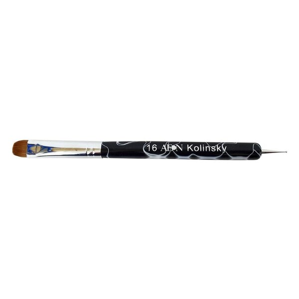 AEON - Nail Kolinsky French Dual Ended Brush Size 16 Dotting Tool (Black)