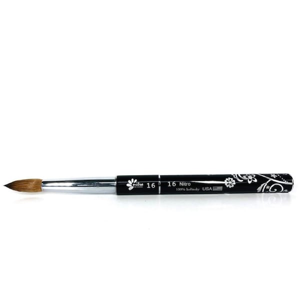NITRO - Acrylic Kolinsky Nail Brush #16 (Black)