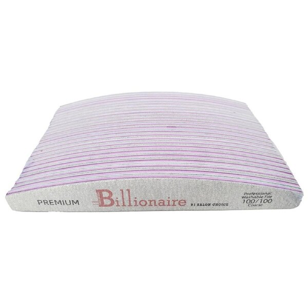Billionaire - Nail Files Premium Gray Half Moon Coarse 100/100 25 pcs