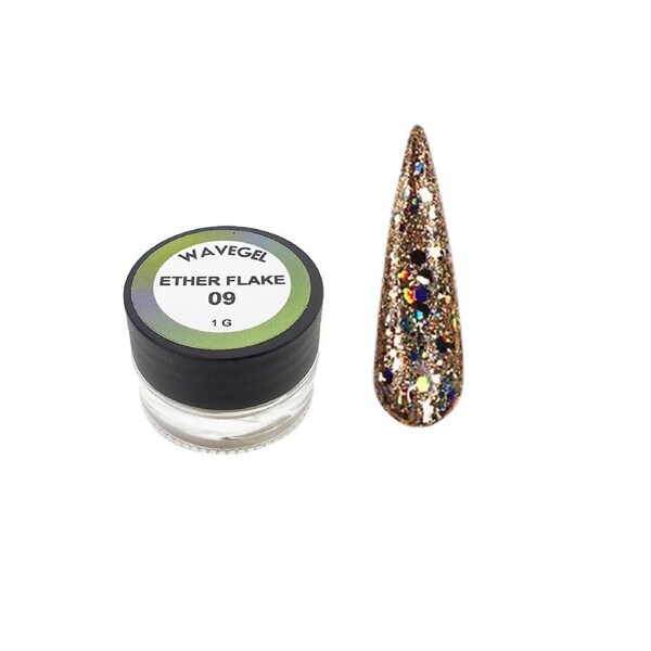 Wave Gel - Nail Foil Art Glitter Holographic Ether Flake 09 (1g)