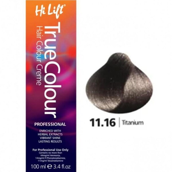 Hi Lift True Colour Permanent Hair Color Cream 11.16 Titanium 100ml