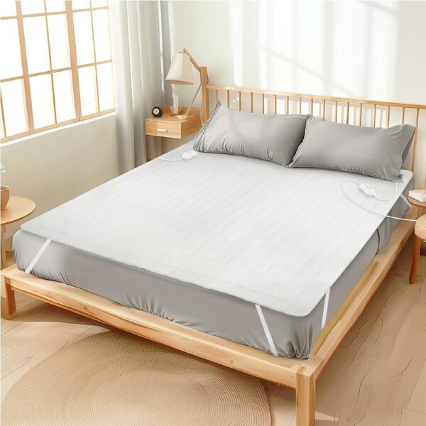 Advwin Dual Control Electric Blanket Washable Heated Throw Rug Adjustable 3 Heat Settings -Double