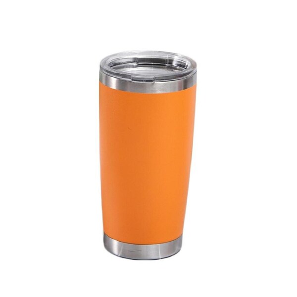 Catzon 20oz Stainless Steel Insulated Coffee Tumbler with Lid for Hot Cold Drinks-Orange