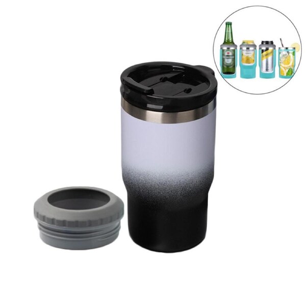 Catzon 14oz Drink Cooler with 2 Lids Vacuum Insulated Cup for Hot Cold Drinks-4