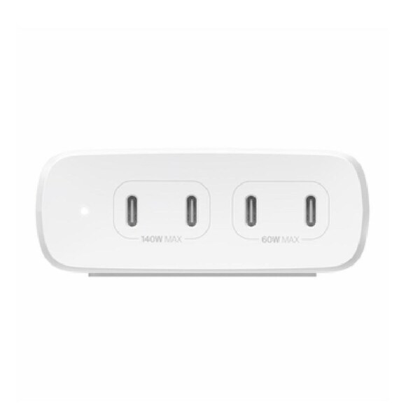 Belkin BoostCharge Pro 200W 4-Port USB-C GaN Desktop Charger - White (WCH015AUWH), 4 x USB-C, Intelligent Power Share, 2YR