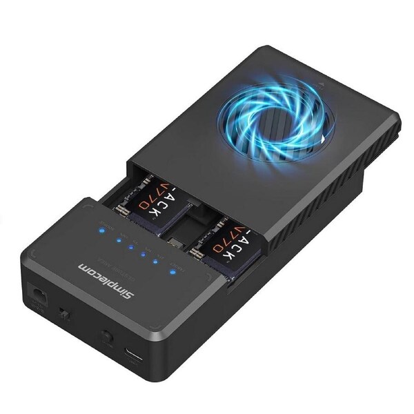 Simplecom SD560 Dual Bay NVMe M.2 SSD Enclosure Offline Clone Docking Station USB 3.2 Gen2 10Gbps