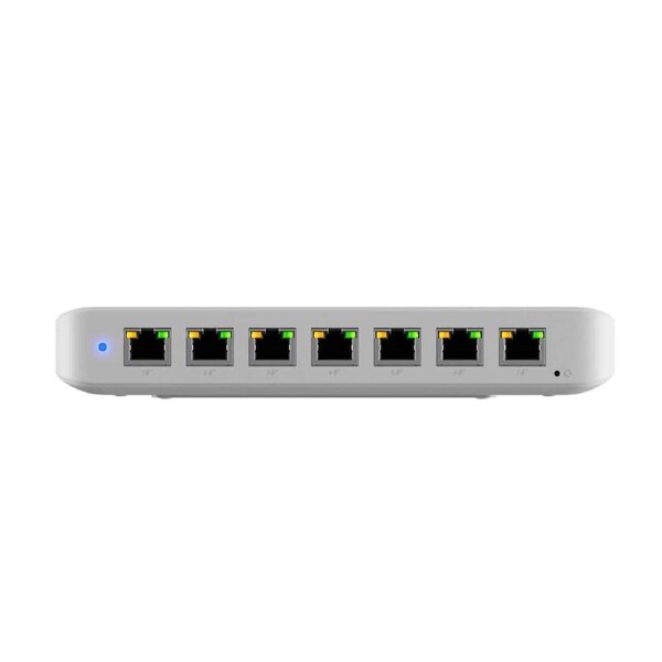 Ubiquiti Ultra 60W, Compact 8-port Layer 2 GbE PoE Switch With Versatile Mounting Option, 7 GbE PoE+ Output ports, 1 GbE port wi