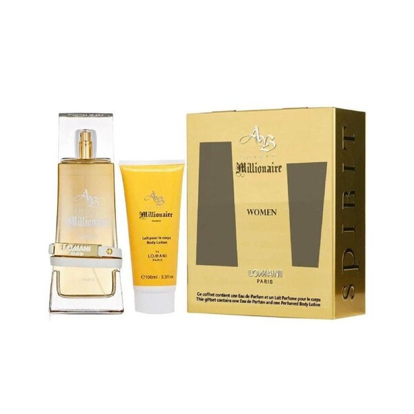 2pc Lomani AB Spirit Millionaire Woman 100ml EDP & 100ml Body Lotion Gift Set