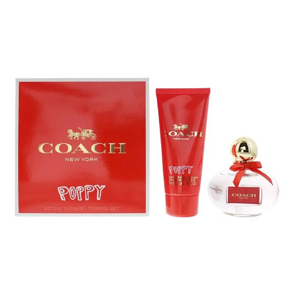 2pc Coach Poppy 100ml EDP & 100ml Body Lotion Perfume/Frangrance Gift Set