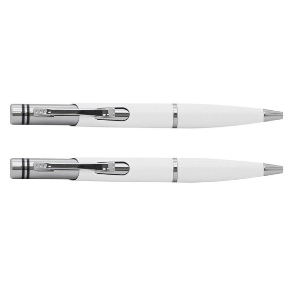 2x Scripto Premium Clooney Durable Home/Office Strationary Ball Point Pen White