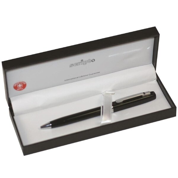 Scripto Slinky Durable Home/Office Strationary Ball Point Pen Black Boxed