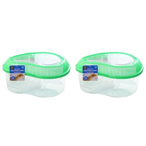 2x Dudley's World Of Pets Portable On The Go Reptile/Critter Tank Large Assorted
