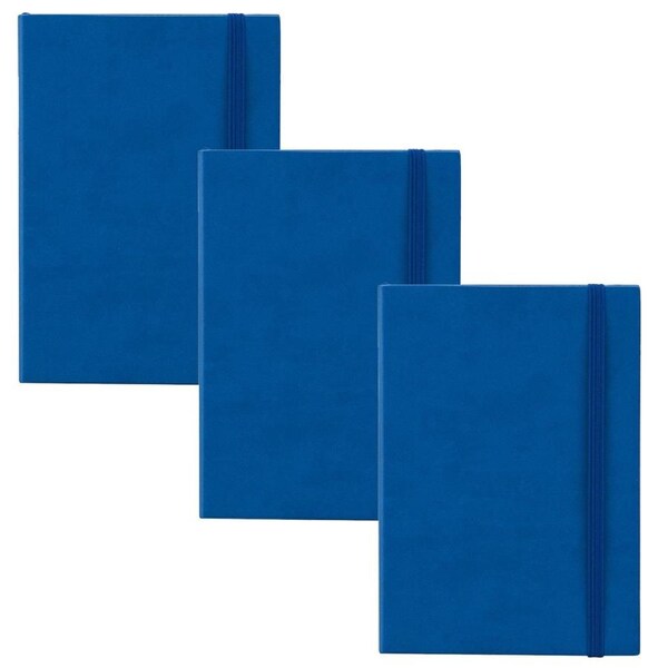 3x Scripto Premium A6 Flexi Home Office Meeting Writing Journal Blue/Lined Paper
