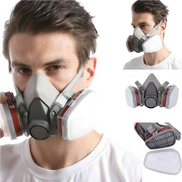 OZNALA 6200 Half Face Gas Mask Chemical Paint Spray Vapor Respirator ,Gas Mask Reusable