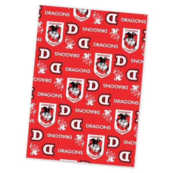 St George Illawarra Dragons NRL Wrapping Paper Gift Wrap