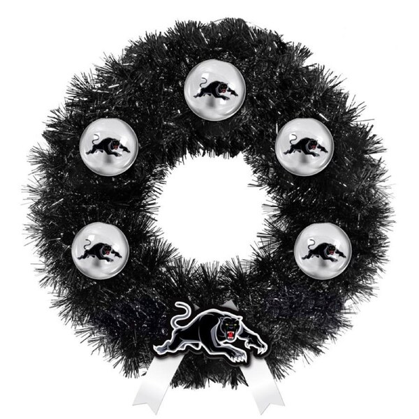 Penrith Panthers NRL Christmas Wreath Door Ornament Decoration