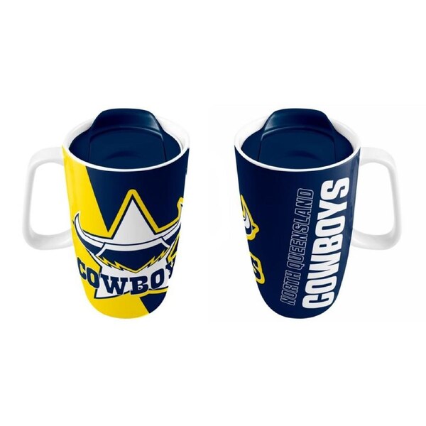 North QLD Queensland Cowboys NRL Ceramic Travel Coffee Mug Cup with Handle