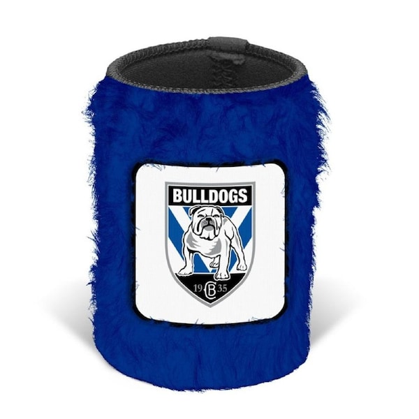 Canterbury Bulldogs NRL FLUFFY Beer Can Bottle Cooler Stubby Holder