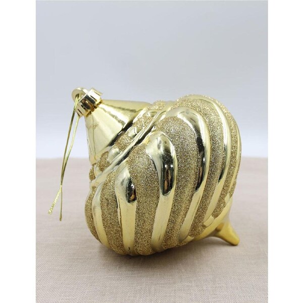 Gold Onion Shaped Christmas Baubles 150mm