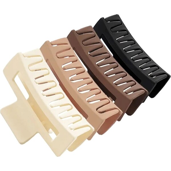 4Pcs Women Girls Hair Claws Clips Black Coffee Claw Clips Ponytail Hairpin-10.5*5*4.5cm