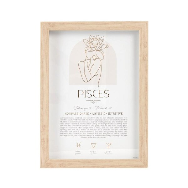 Splosh Mystique Framed Print Pisces Standing/Hanging Zodiac Home Decor 20x33cm