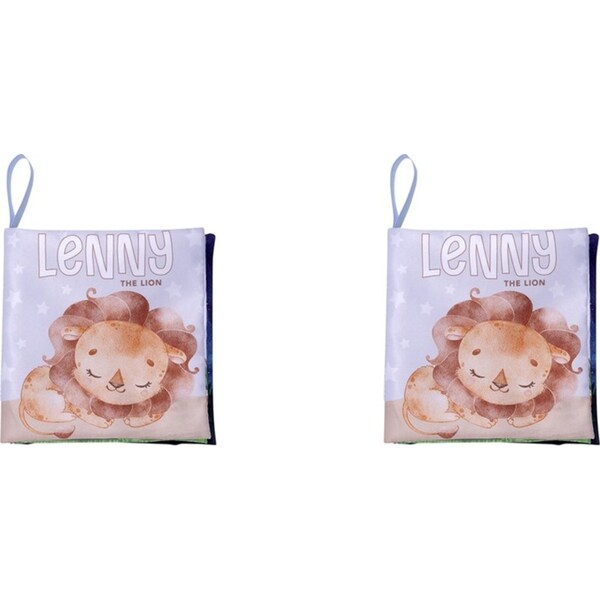 2x Splosh Baby Lion Cloth Book Sensory Educational Toy Polyester 18.5cm Blue