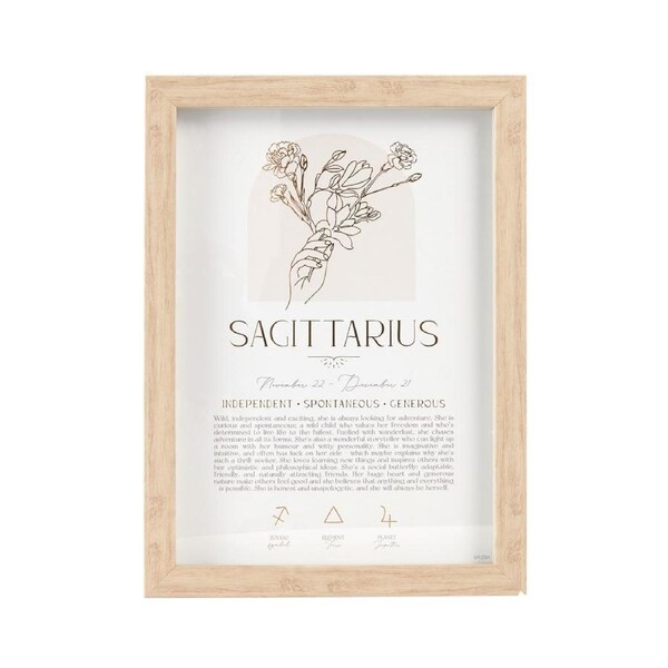 Splosh Mystique Framed Print Sagittarius Standing/Hanging Zodiac Decor 20x33cm