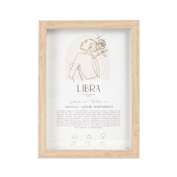 Splosh Mystique Framed Print Libra Standing/Hanging Zodiac Home Decor 20x33cm