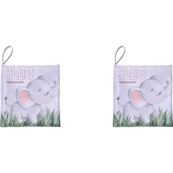 2x Splosh Baby Elephant Cloth Book Sensory Educational Toy Polyester 18.5cm Grey