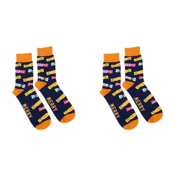 2x Splosh Christmas Crackers Fashion Printed Crew Socks One Size Adult Unisex