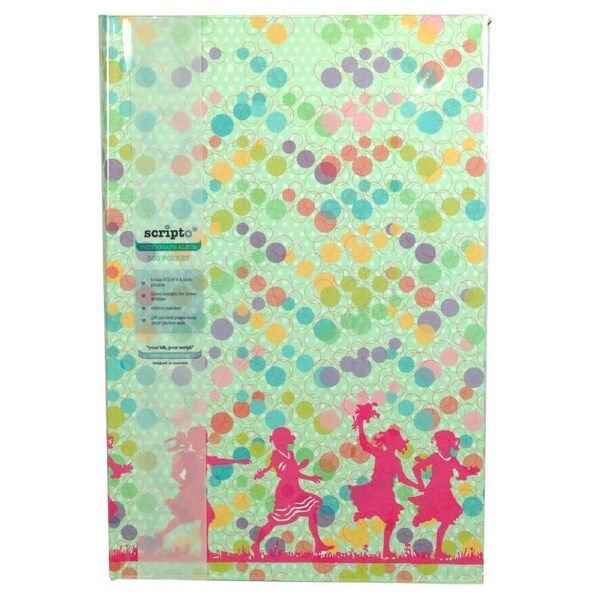 Scripto 300 Pocket 4x6'' Family Photo Album Hard Cover Book Playtime Themed