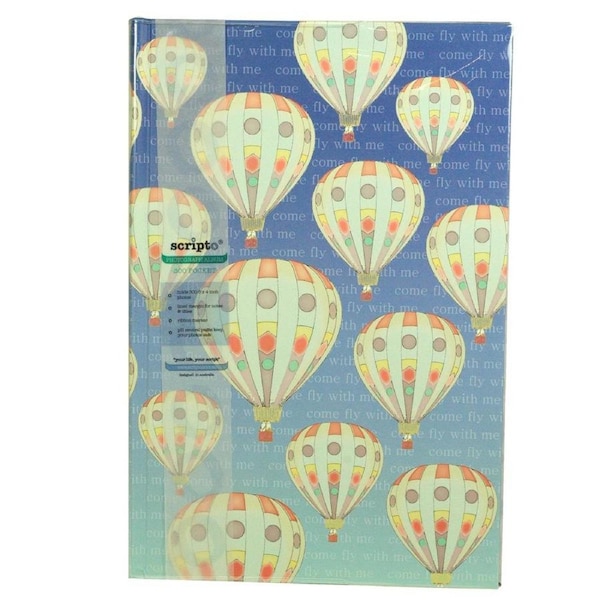 Scripto 300 Pocket 4x6'' Family Photo Album Hard Cover Book Balloon Themed